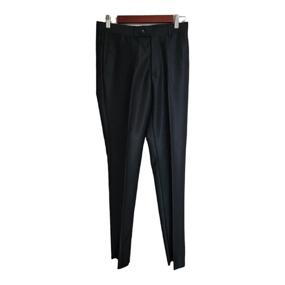 VINCI Suit Men's Size 34Rx28R Black Sharkskin Banded Collar Slim Fit Tuxedo - Picture 8 of 13